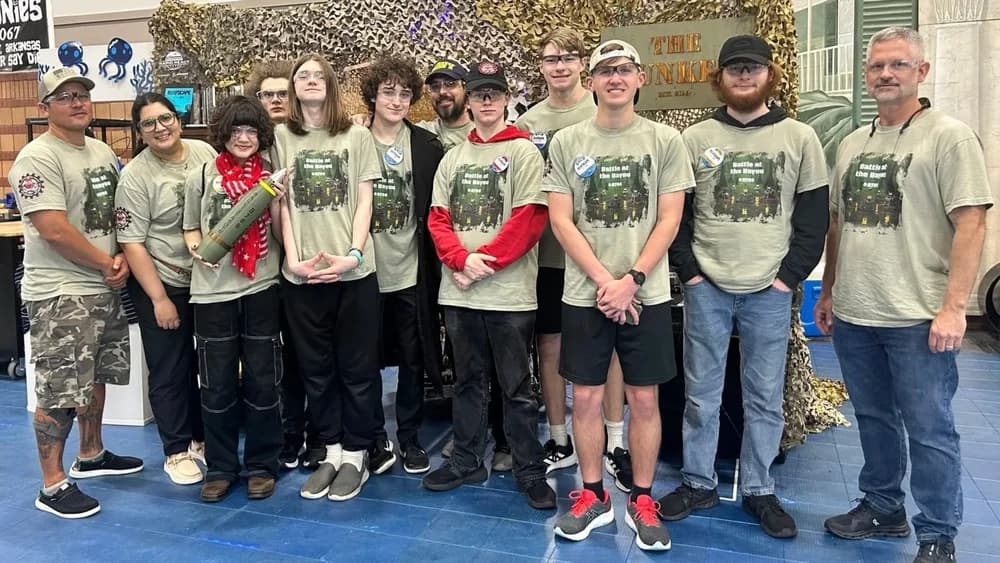 C.R.A.S.H. robotics team members at a FIRST competition