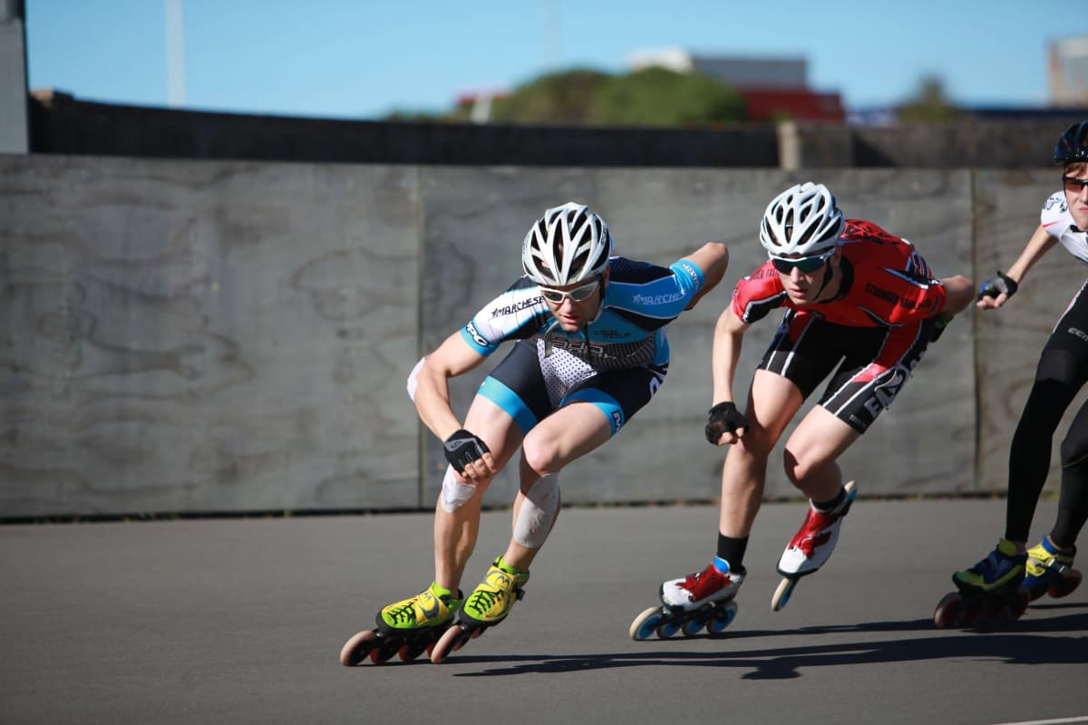 Speed Skaterz members training outdoors in New Zealand