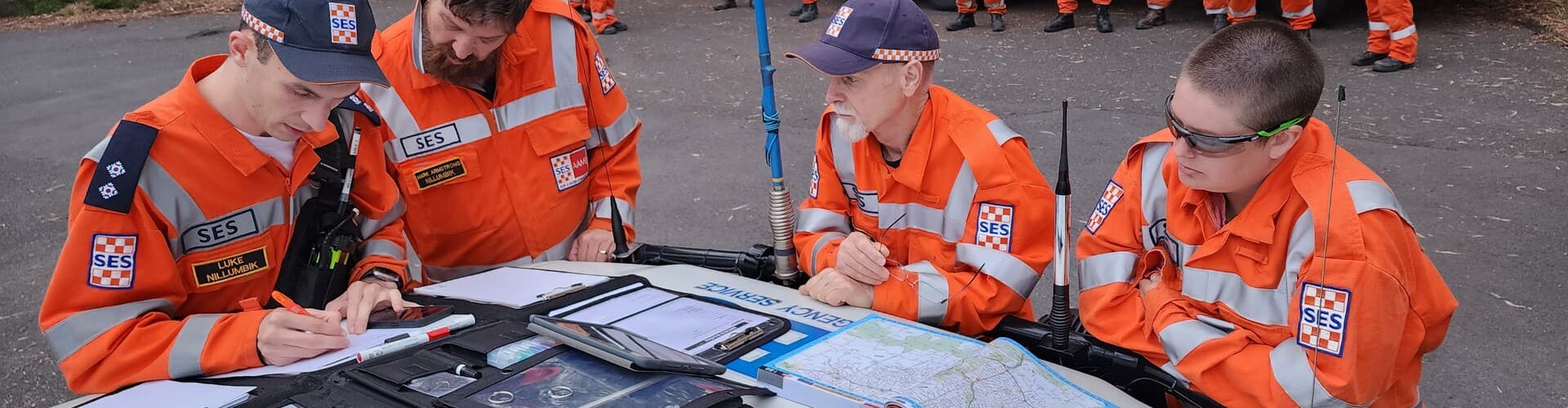 VICSES volunteers coordinating emergency response
